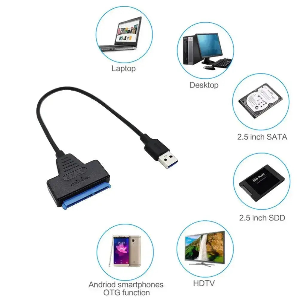 SATA To USB Adapter For Two Point Five Inch HDD SSD Transfer