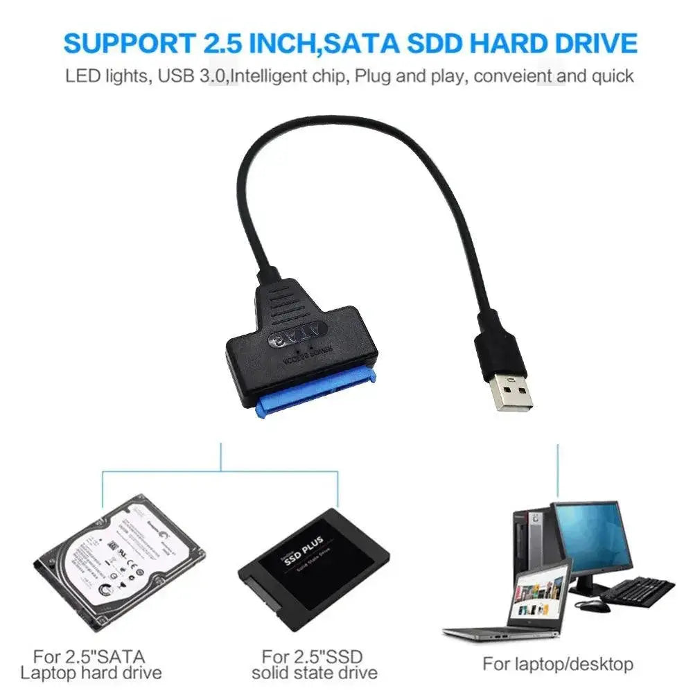 SATA To USB Adapter For Two Point Five Inch HDD SSD Transfer