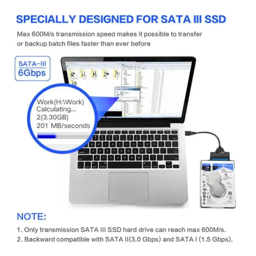 SATA to USB Cable for Fast Data Transfer External Drives