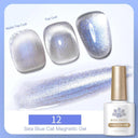 Sea Blue Cat Magnetic Gel Polish with Glitter Snowlight