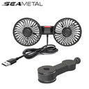 Seametal 3 Speed Seat Cooling Fan USB Charge Dual Head Rotation Keeps You Cool