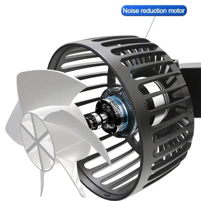 Seametal 3 Speed Seat Cooling Fan USB Charge Dual Head Rotation Keeps You Cool