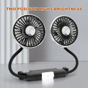 SEAMETAL Car USB Dual Head Fan 3 Speed 360 Degree Adjustable Backseat Breeze