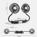 SEAMETAL Car USB Dual Head Fan 3 Speed 360 Degree Adjustable Backseat Breeze