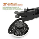 SEAMETAL Car USB Dual Head Fan 3 Speed 360 Degree Adjustable Backseat Breeze