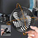 SEAMETAL USB Car Cooling Fan With 360 Rotation Silent 3 Speed Boosting Comfort