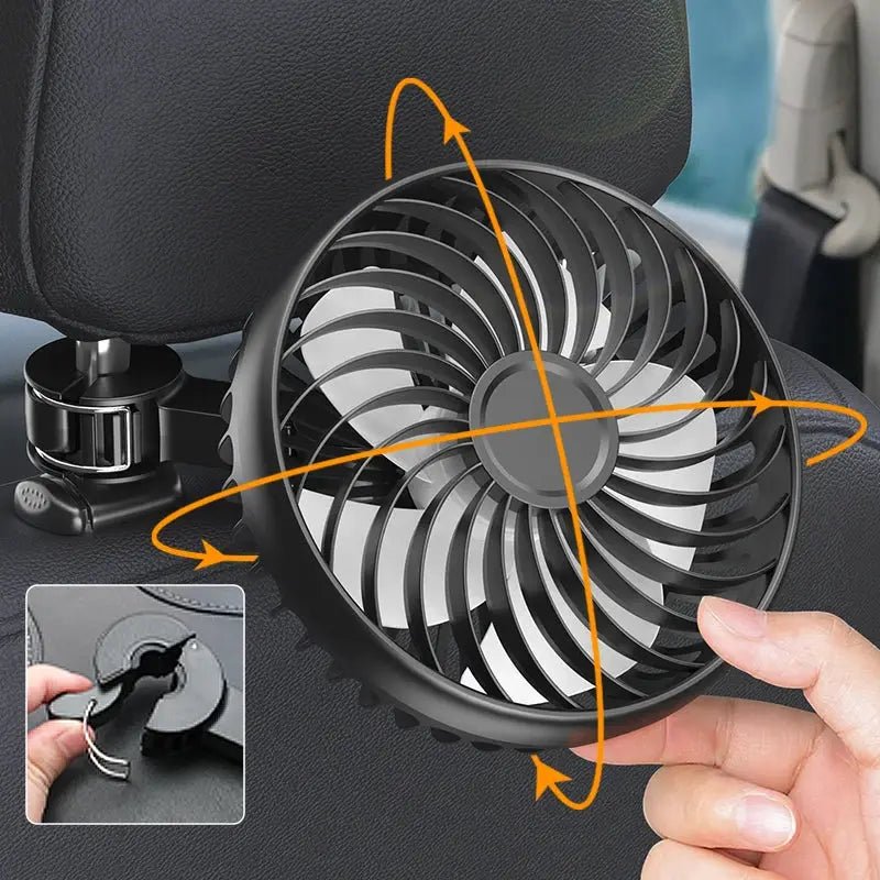 SEAMETAL USB Car Cooling Fan With 360 Rotation Silent 3 Speed Boosting Comfort