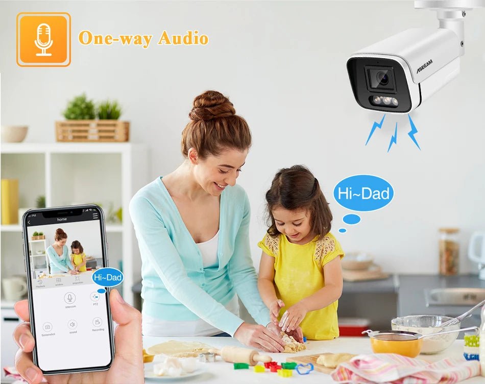 SecureVision 4K 8MP IP PoE Outdoor Bullet Camera - Color Night Vision H265 4KCam