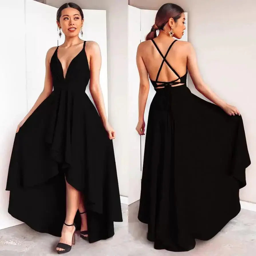 Seductive Lace Evening Gown Backless Maxi Dress Chic