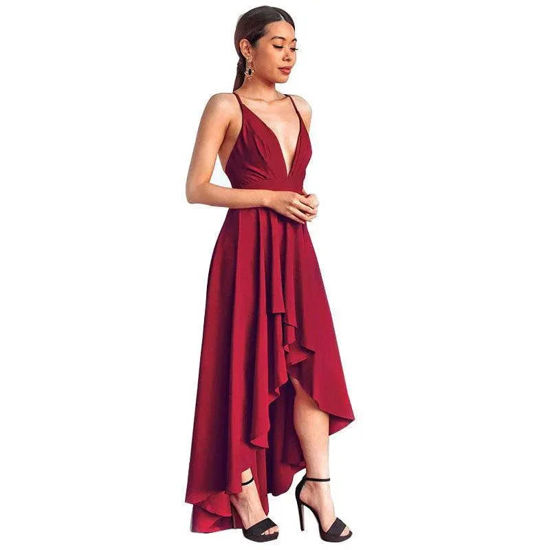 Seductive Lace Evening Gown Backless Maxi Dress Chic