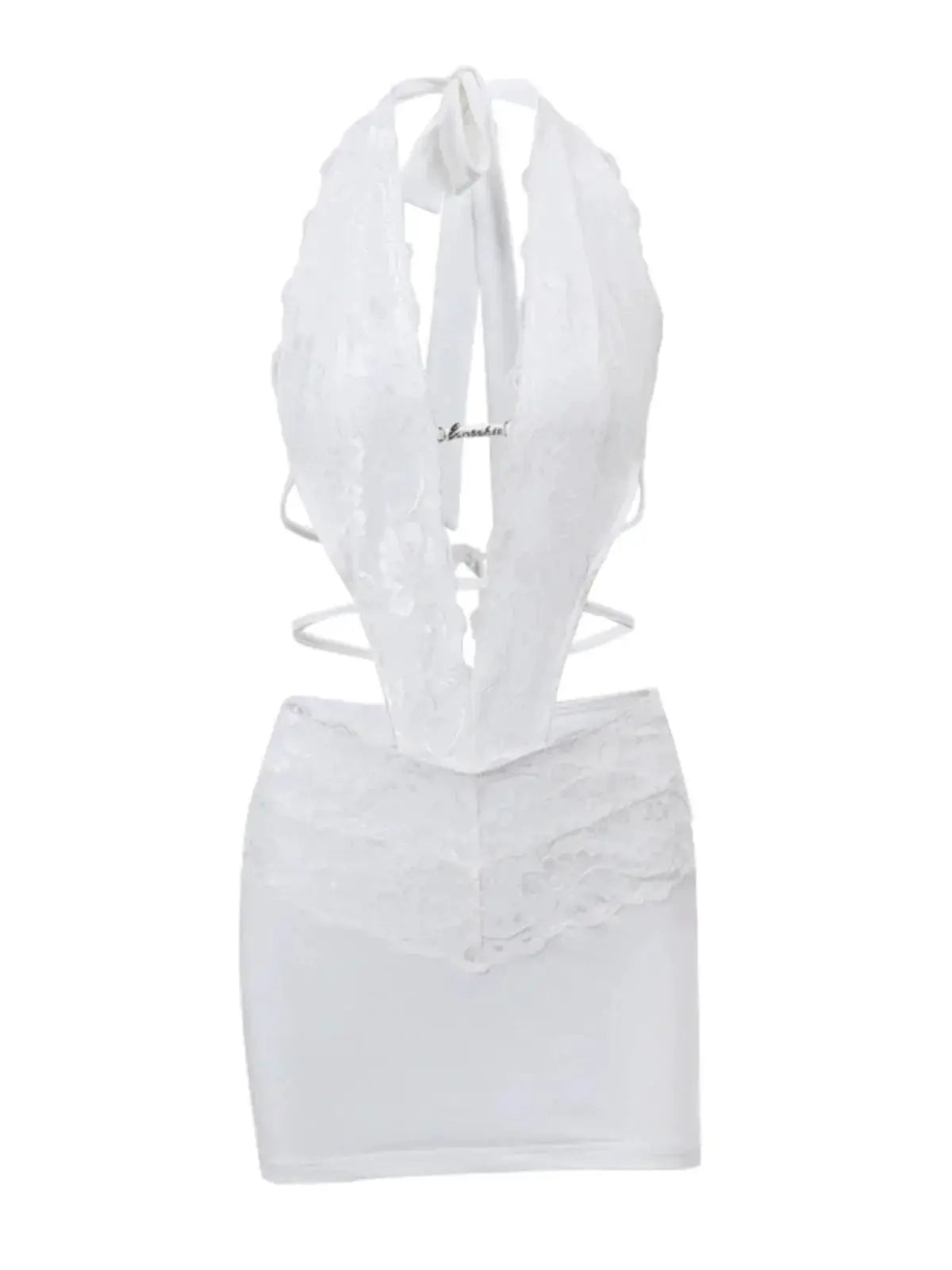 Seductive Lace Halter Dress Elegant Evening Wear Glamour