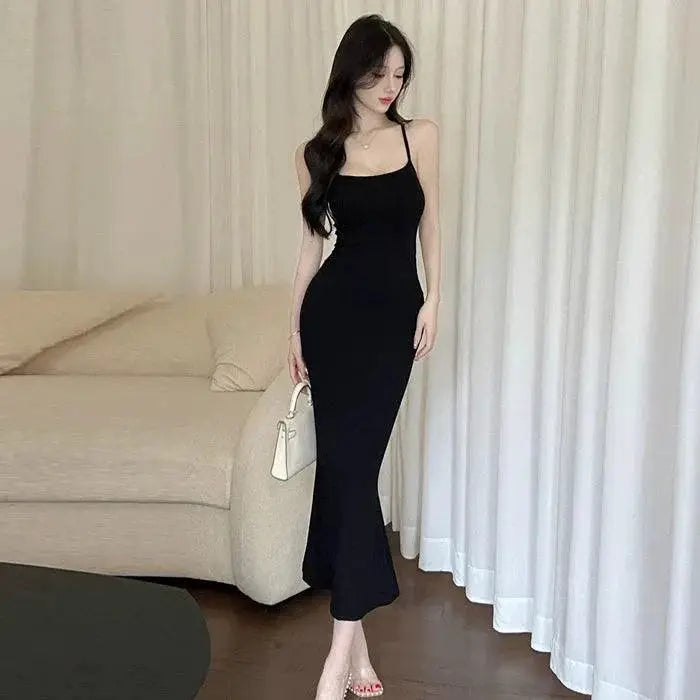 Seductive Lace Up Backless Fishtail Tube Dress Elegant