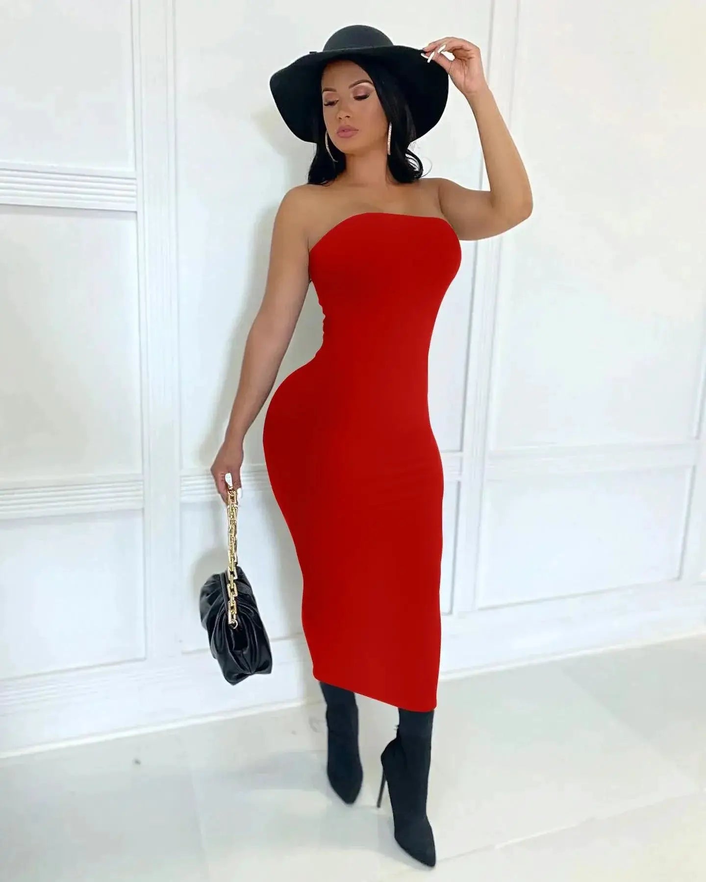 Seductive Strapless Maxi Beach Dress for Summer Women
