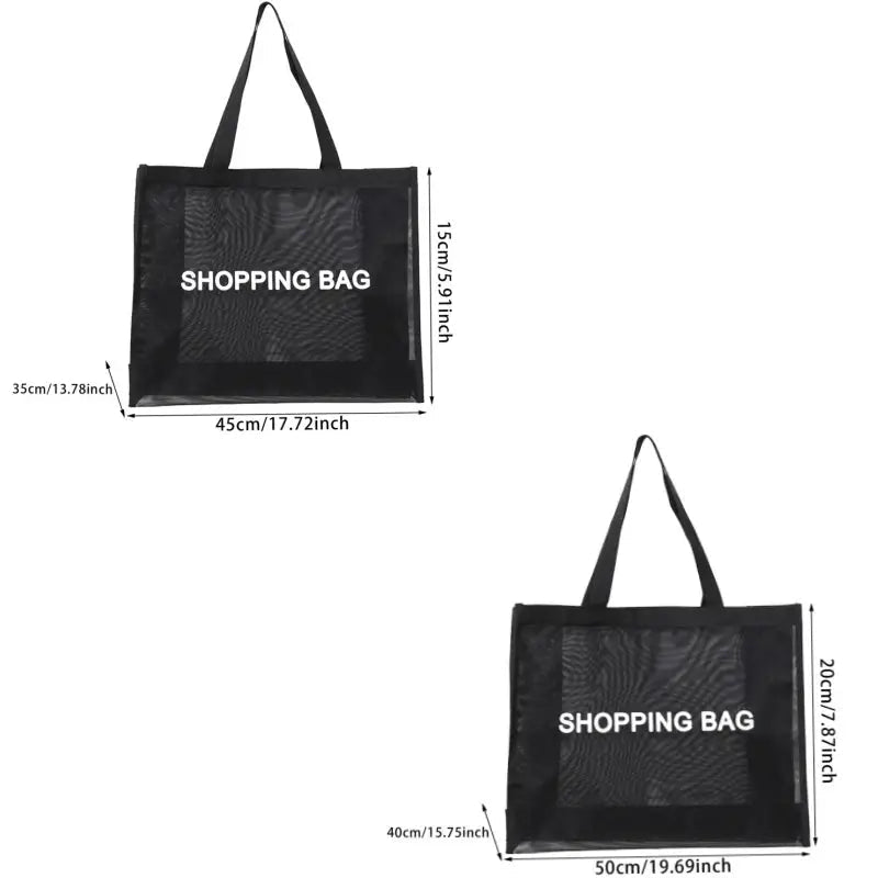See Through Nylon Mesh Tote Bag Large Capacity For Travel And Shopping