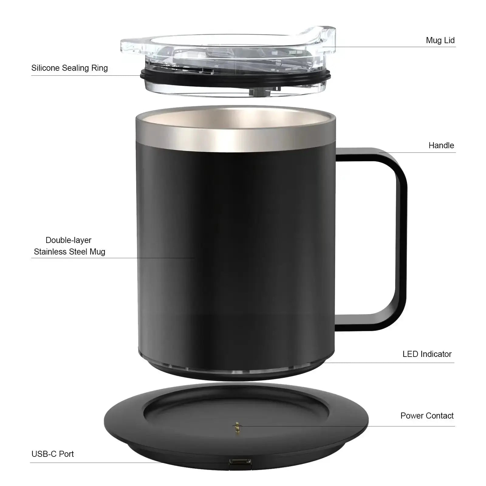 Self-Heating USB Travel Mug for Work
