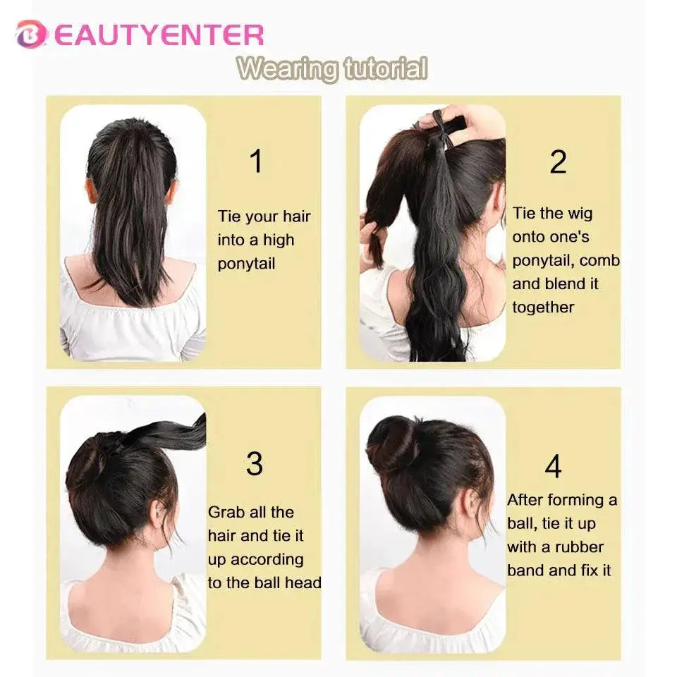 Self Winding Hair Bundle Marvel Curly Chignon Wig Style