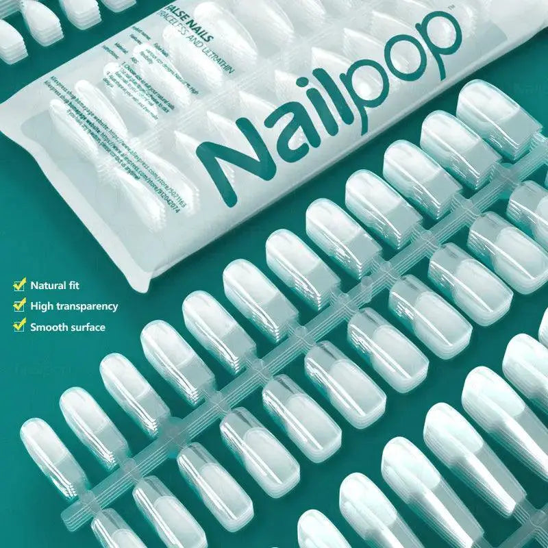 Semi Frosted Coffin False Nails Professional Nail Art Kit