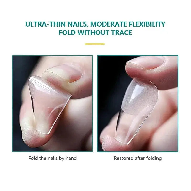 Semi Frosted Coffin False Nails Professional Nail Art Kit