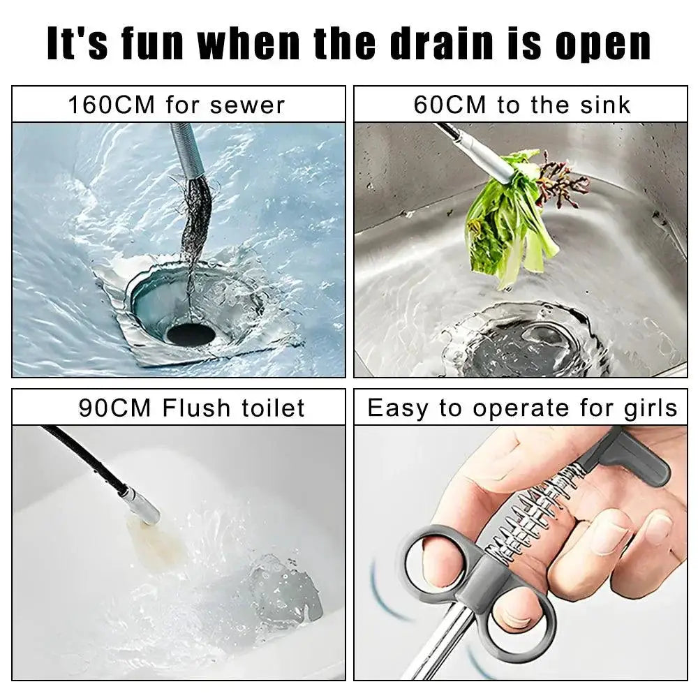 Sewer Pipe Unblocker Hair Cleaner Flexible Tool for Clogs