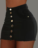 Sexy Denim Skirt Trendy Button Fly Design for Women