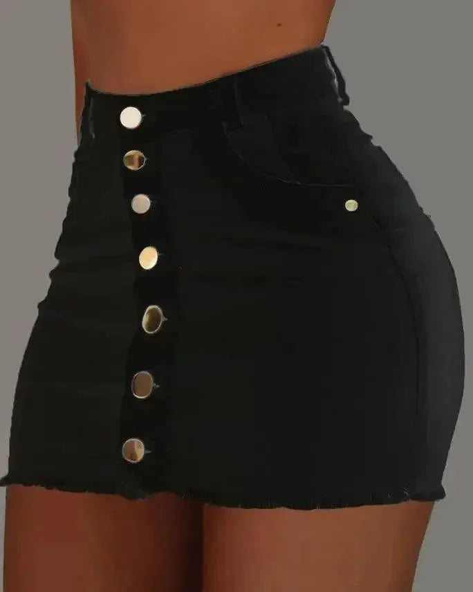 Sexy Denim Skirt With Button Fly For Women Trendy Design