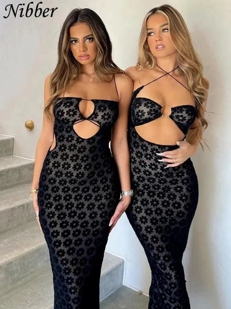 Sexy Hollow Maxi Dress Modern Streetwear Chic Look