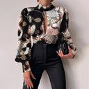 Sexy Hollow Print Crop Top Backless Blouse Trend Spring