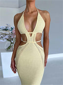 Sexy Knit Crochet Beach Dress Elegant Clubwear Glam Style
