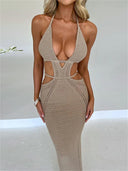 Sexy Knit Crochet Beach Dress Elegant Clubwear Glam Style
