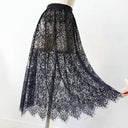 Sexy Mesh Lace Transparent Tulle Skirt Elastic High Waist
