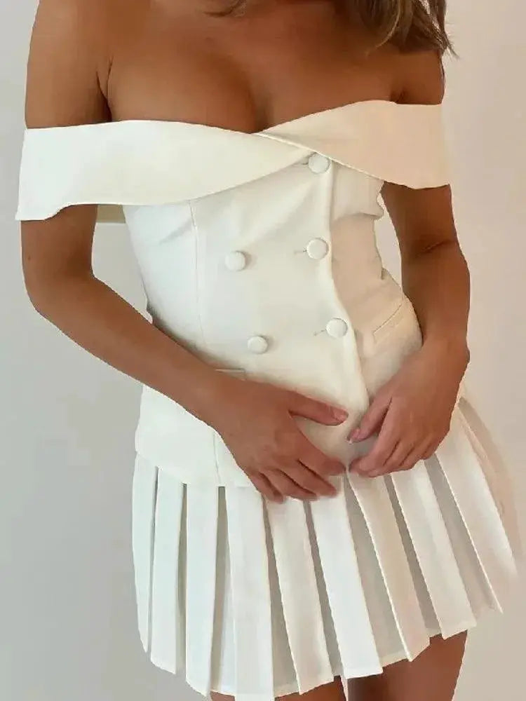 Sexy Off Shoulder Two Piece Skirt Set Elegant Fashion