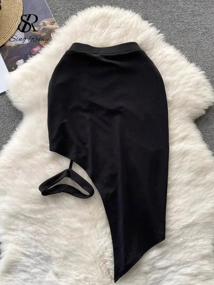 Sexy PU Leather Patchwork Mini Skirt Club Streetwear Style