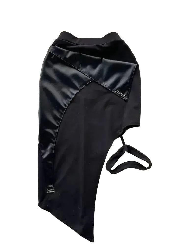 Sexy PU Leather Patchwork Mini Skirt Club Streetwear Style - black S product image