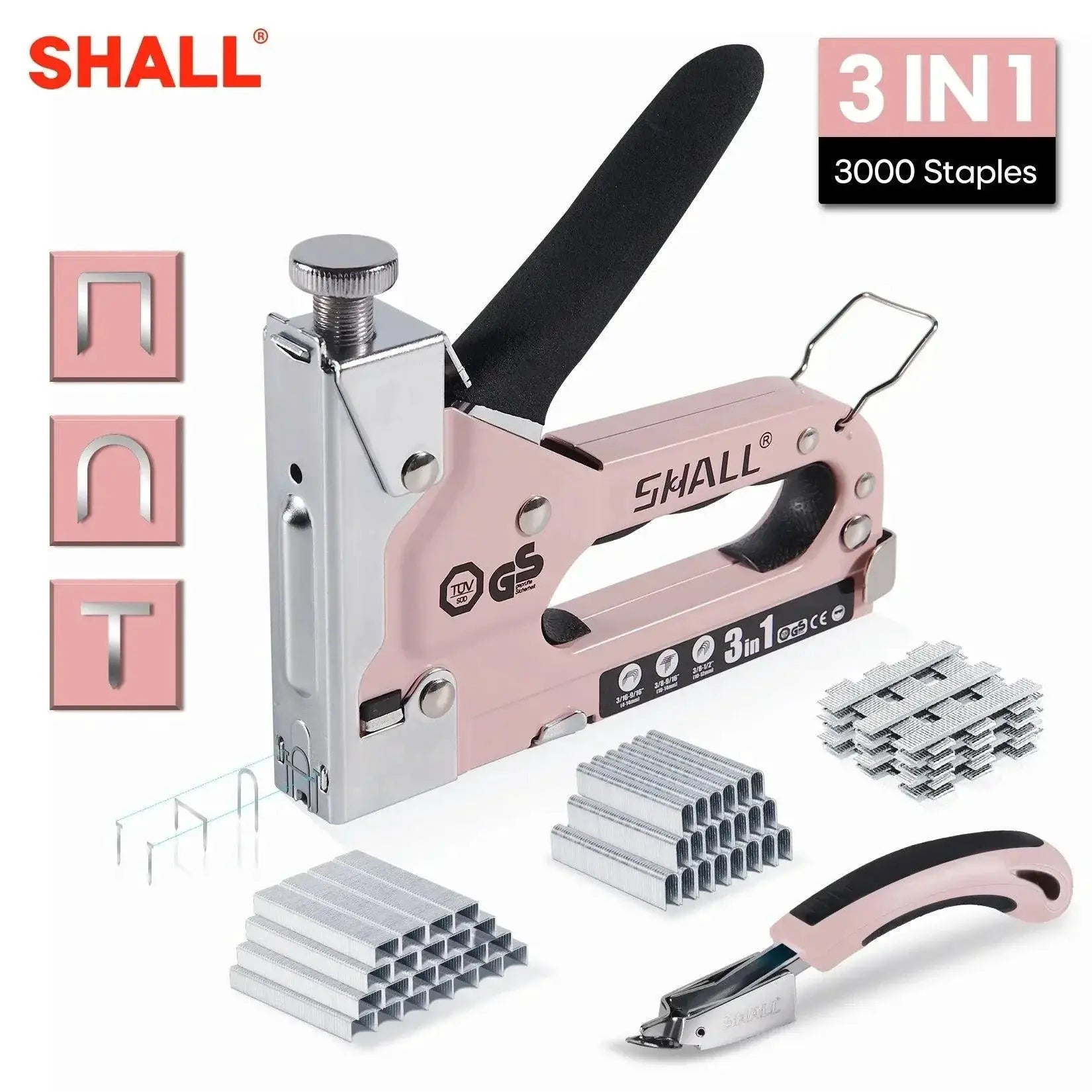 Shall 3 In 1 Nail Gun Stapler With 3000 Staples Tools