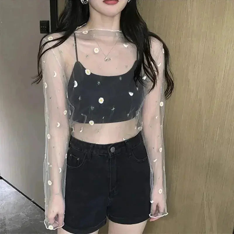 Chic Mesh Tee for Women, Layering Ready — product view 19