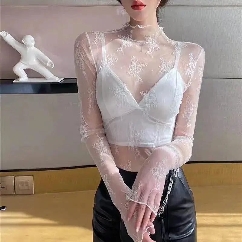 Chic Mesh Tee for Women, Layering Ready — product view 13