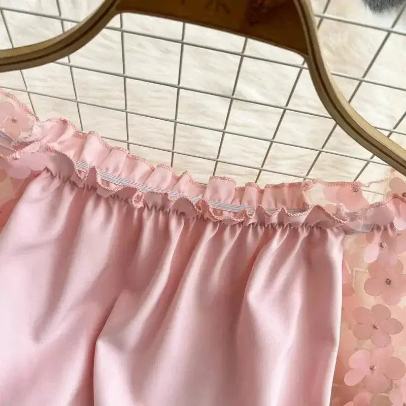 Sheer Mesh Embroidered Blouses For Women Elegant Tops