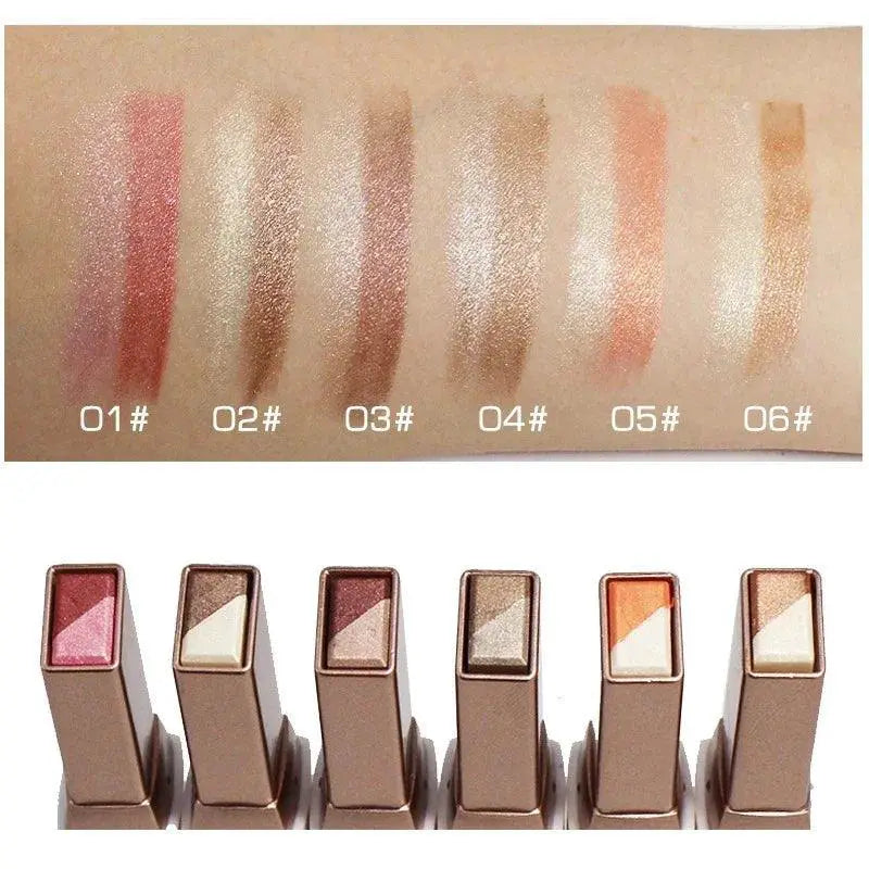 Shimmer Eyeshadow Pencil Waterproof Bicolor Glitter Tool