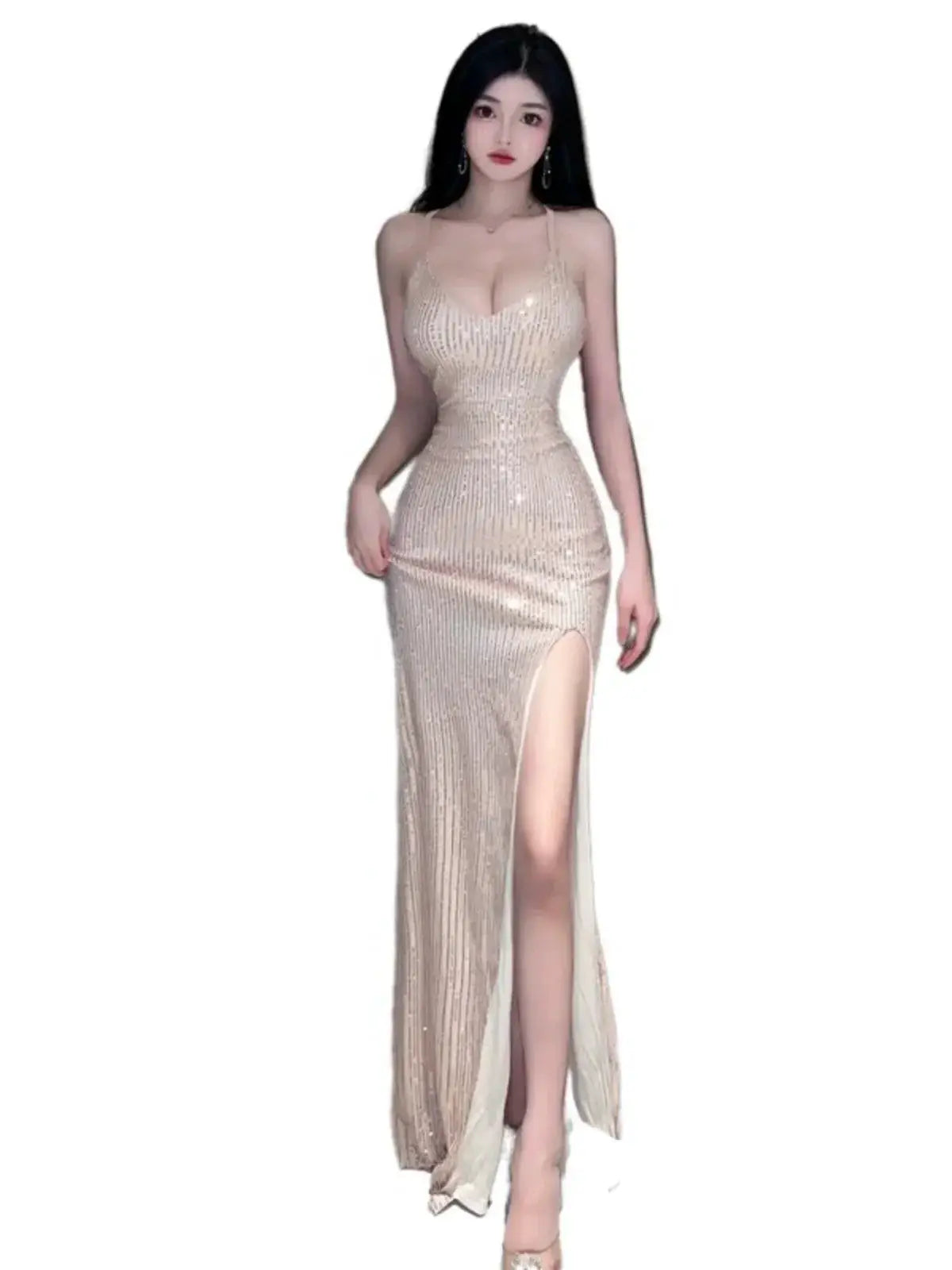 Shimmering Backless Sequin Dress Sparkle Sophistication