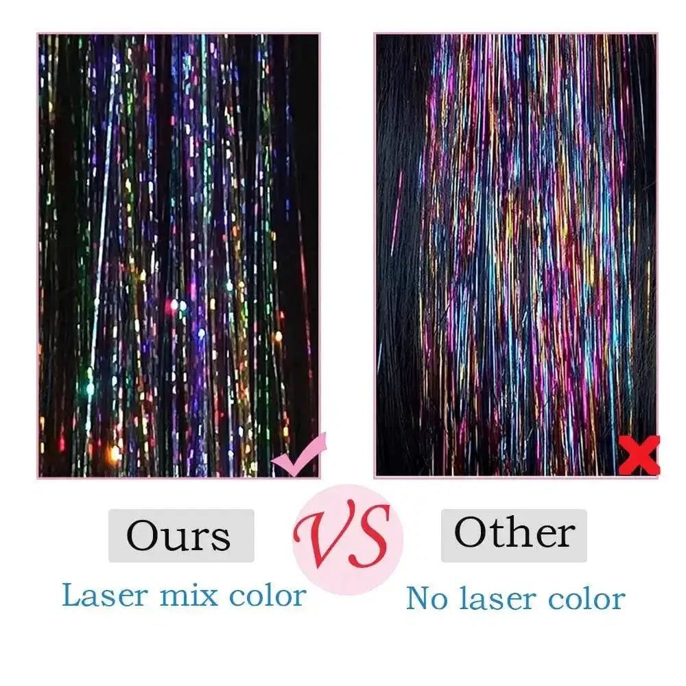 Shimmering Boho Hair Tinsel Extensions for Radiant Style