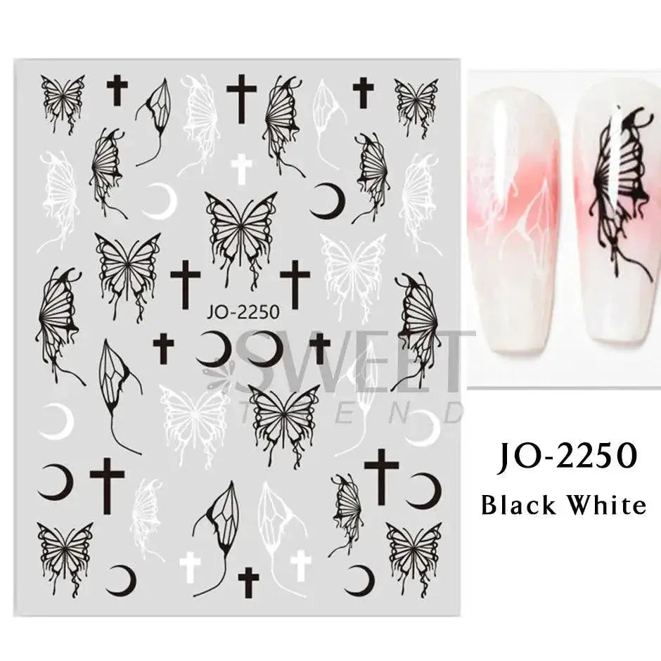 Shimmering Celestial Nail Art Decals Kit For Elegant Designs