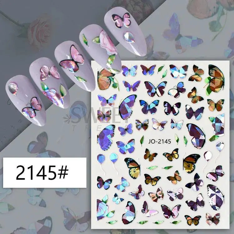 Nail Art Decals Kit for Beginners Shine — SO-135 Laser Silver