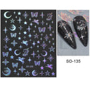 Shimmering Celestial Nail Art Decals Kit for Elegant Designs