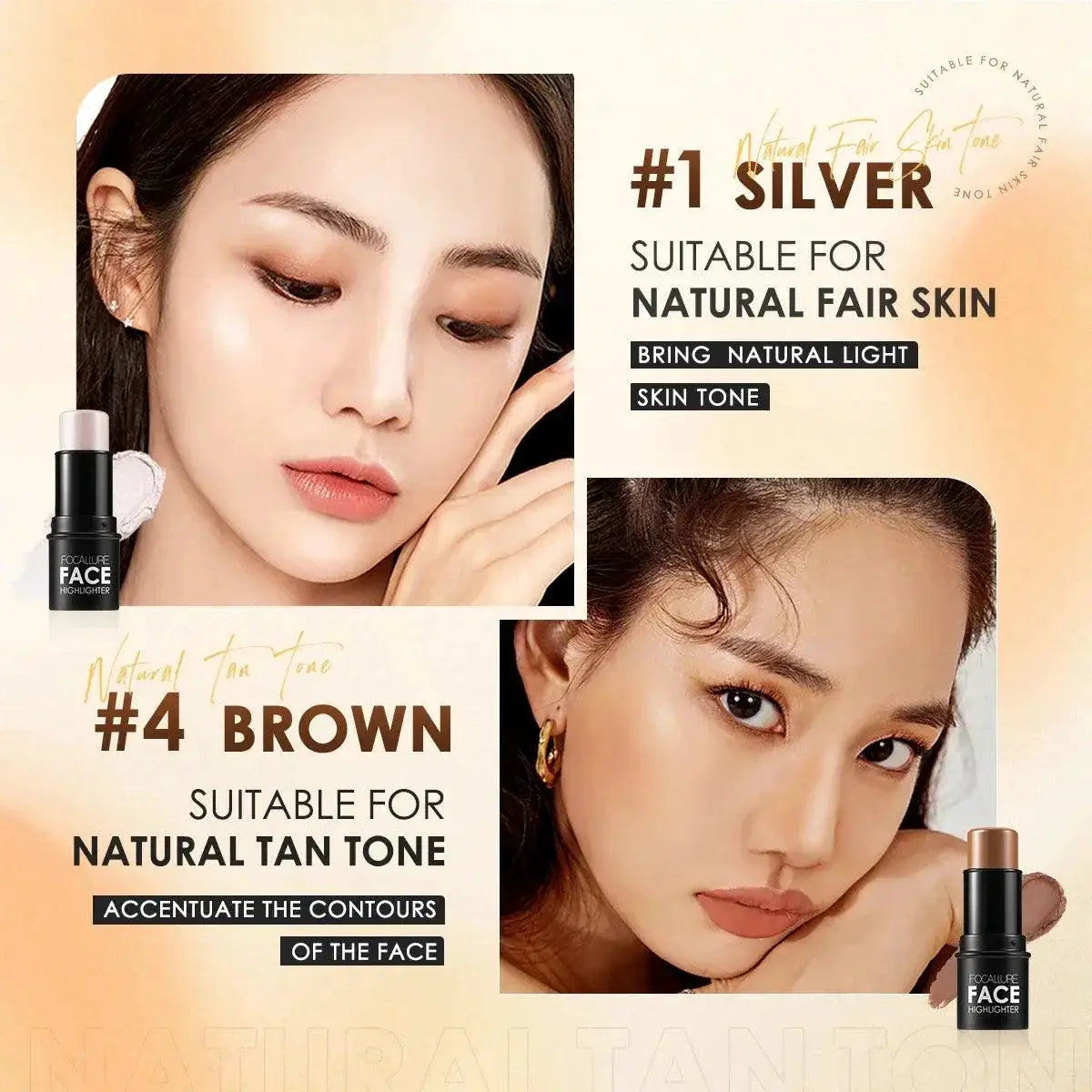 Shimmering Face Contour Stick Radiant Bronzer Highlighter