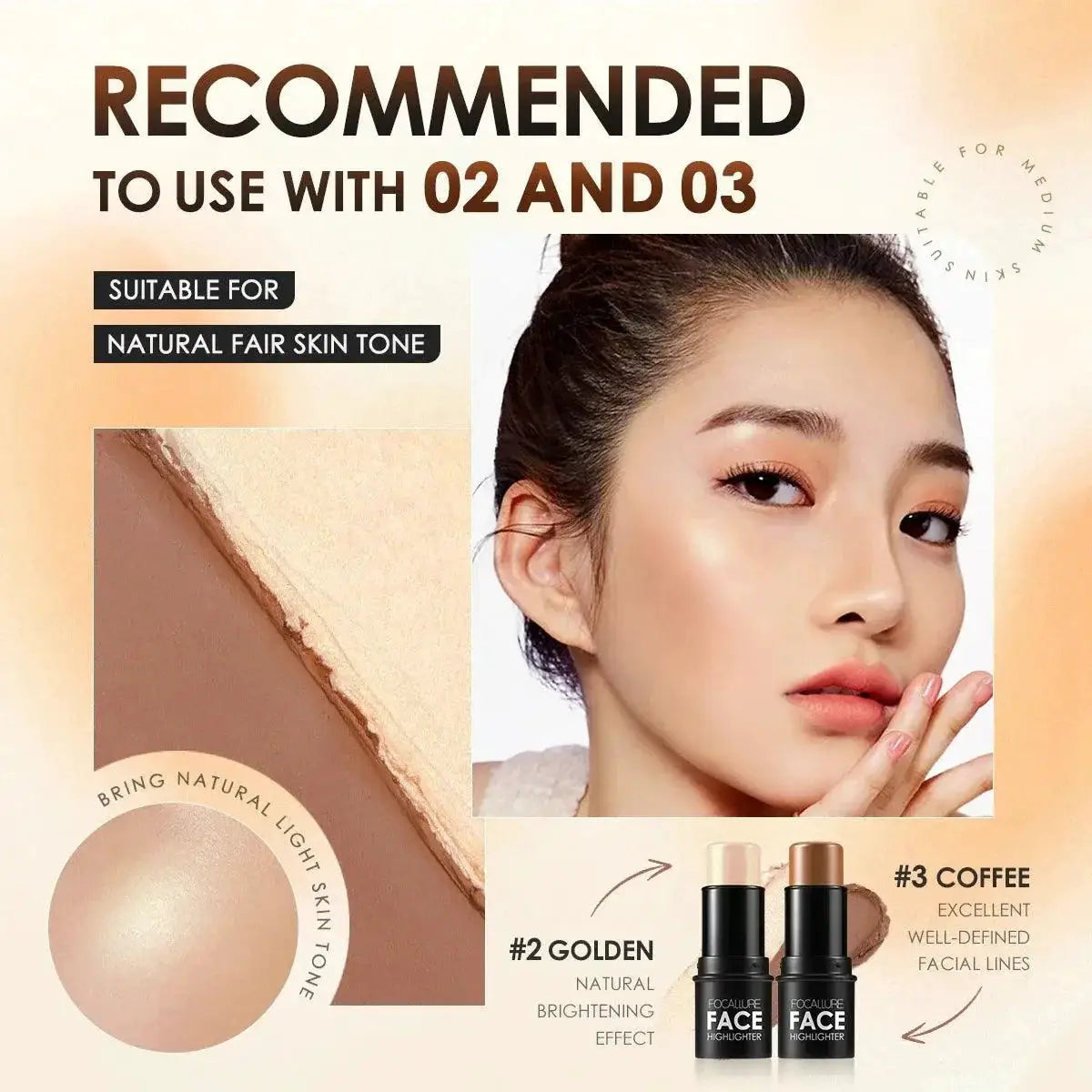 Shimmering Face Contour Stick Radiant Bronzer Highlighter