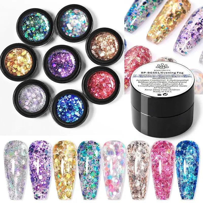 Shimmering Glitter Gel Nail Polish Kit for DIY Art Varnish