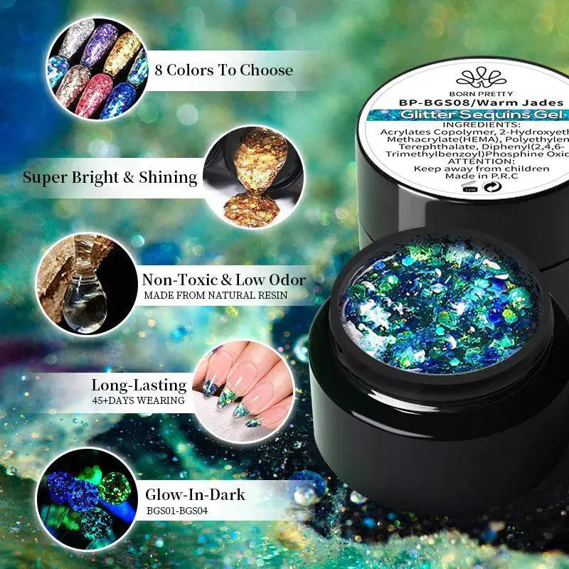 Shimmering Glitter Gel Nail Polish Kit for DIY Art Varnish