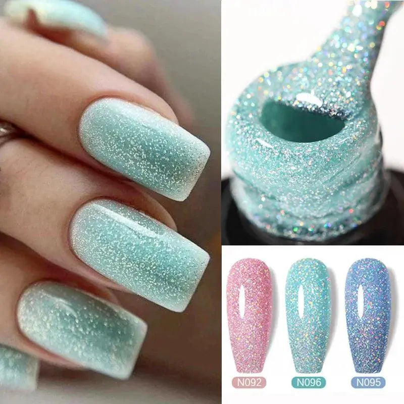 Shimmering Glitter UV Gel Nail Polish Summer Glow Essential