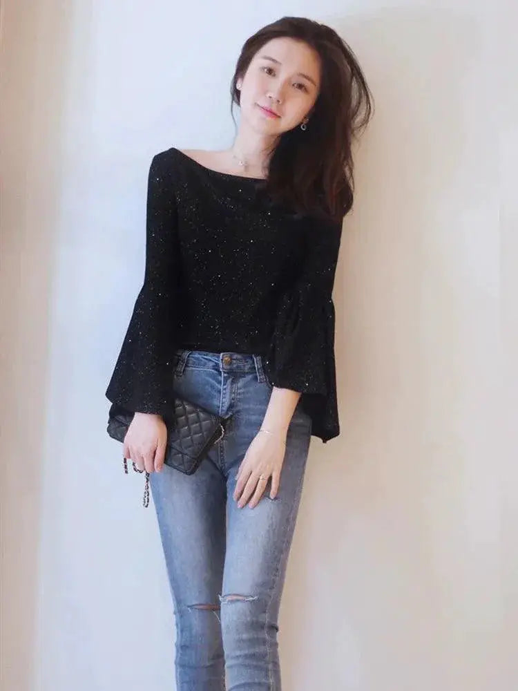 Shimmering Sequin Embellished T Shirt Holiday Style