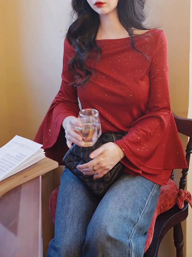 Shimmering Sequin Embellished T Shirt Holiday Style